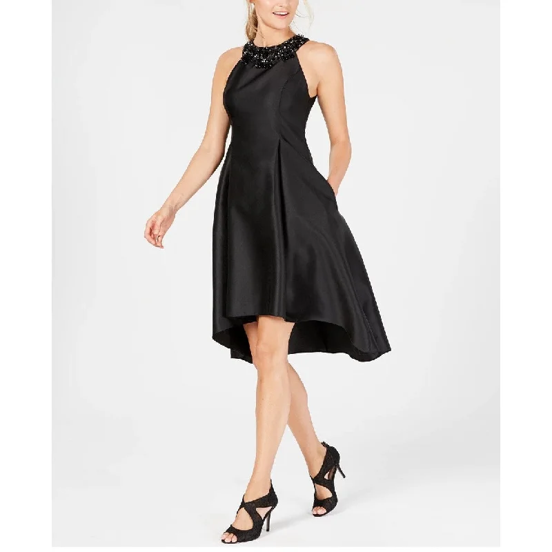 Boutique display Adrianna Papell Women's Rhinestone High-Low Dress Black Size 2