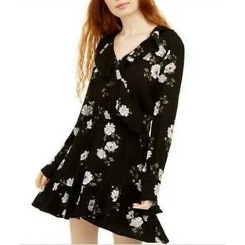 Thin Design American Rag Junior's Ruffle Trimmed Dress Black Size Small