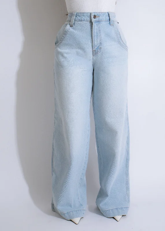 Spiritual Vitality Skyline Fade Cropped Jeans Light Denim
