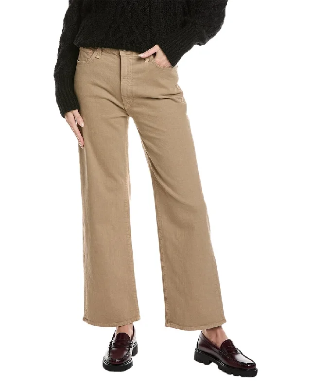 Comfortable Design MOTHER The Dodger Flood Dark Khaki Straight Leg Jean