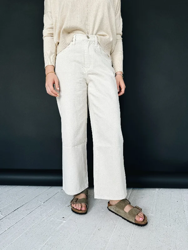 Relaxed And Casual Lucca Ivory Cropped Jeans