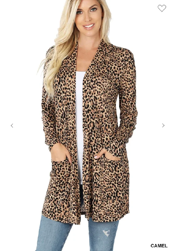 Exquisite Details Leopard Pocket Cardigan - 3 Colors
