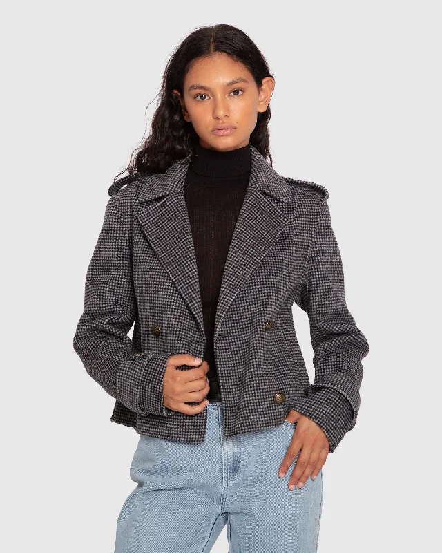 Energetic Better Off Military Peacoat - Black/White