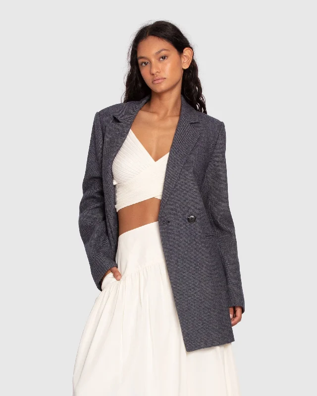 High waist design Kensington Oversized Coat - Black