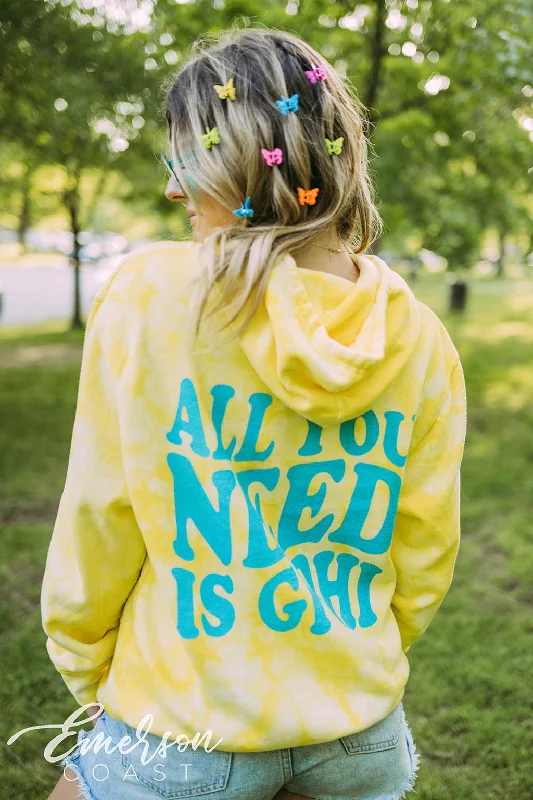 Gamma Phi PR Yellow Tie Dye Hoodie