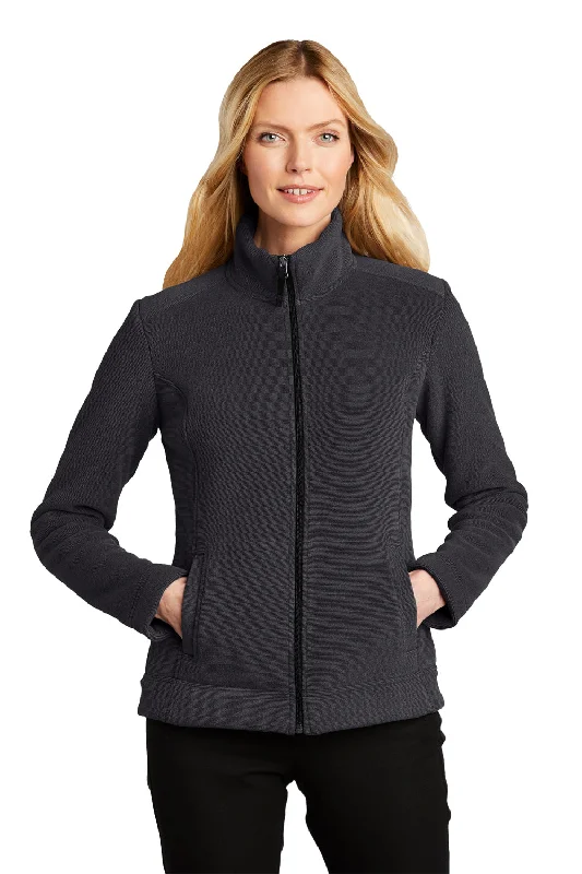 Port Authority Womens Ultra Warm Brushed Fleece Full Zip Jacket - Graphite Grey/Deep Black