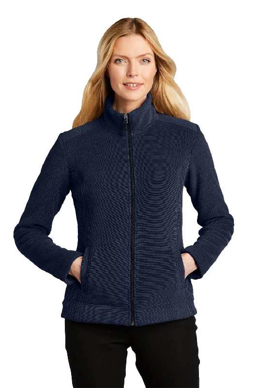 Port Authority Womens Ultra Warm Brushed Fleece Full Zip Jacket - Insignia Blue/River Navy Blue