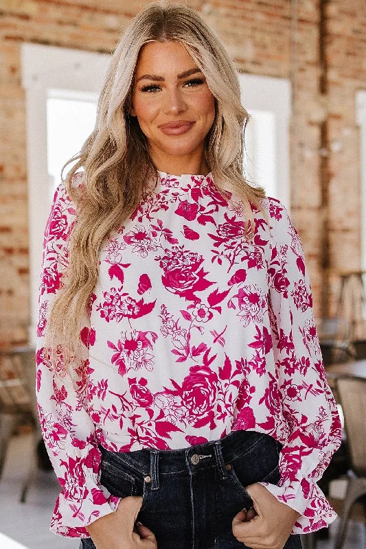 Burke Floral Flounce Sleeve Blouse | S-XL