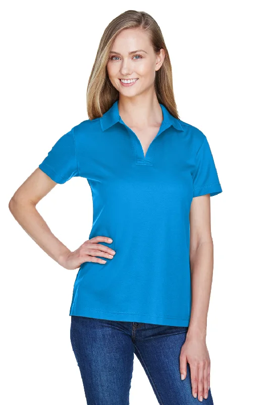 Weekend Style Devon & Jones Womens CrownLux Performance Moisture Wicking Short Sleeve Polo Shirt - Ocean Blue Weekend Style Devon & Jones Womens CrownLux Performance Moisture Wicking Short Sleeve Polo Shirt - Ocean Blue