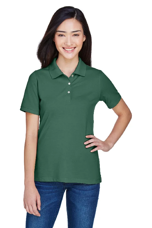 Elegant Comfort Harriton Womens Easy Blend Wrinkle Resistant Short Sleeve Polo Shirt - Hunter Green Elegant Comfort Harriton Womens Easy Blend Wrinkle Resistant Short Sleeve Polo Shirt - Hunter Green