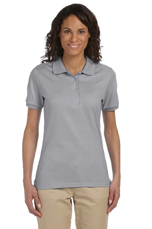 Casual Chic Jerzees Womens SpotShield Stain Resistant Short Sleeve Polo Shirt - Oxford Grey Casual Chic Jerzees Womens SpotShield Stain Resistant Short Sleeve Polo Shirt - Oxford Grey