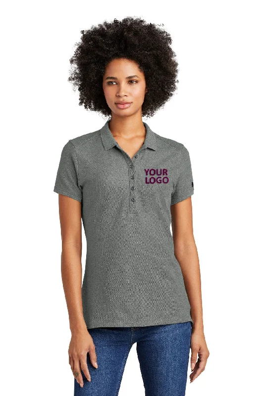 New Era Ladies Venue Home Plate Custom Polos, Graphite Heather