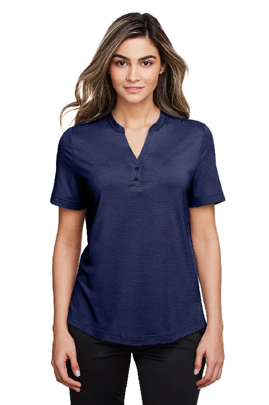 Layered Style North End Womens Jaq Performance Moisture Wicking Short Sleeve Polo Shirt - Classic Navy Blue