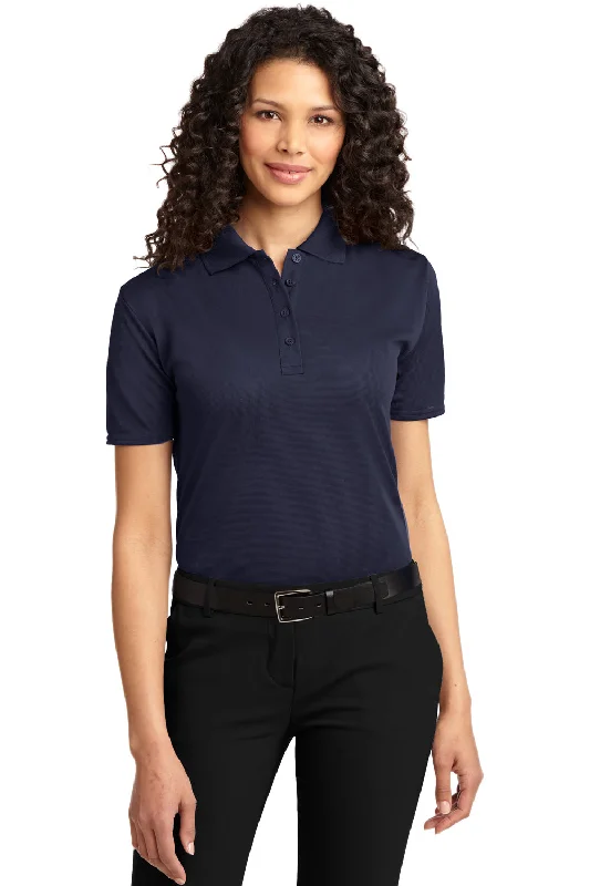 Effortless Style Port Authority Womens Dry Zone Moisture Wicking Short Sleeve Polo Shirt - Navy Blue Effortless Style Port Authority Womens Dry Zone Moisture Wicking Short Sleeve Polo Shirt - Navy Blue