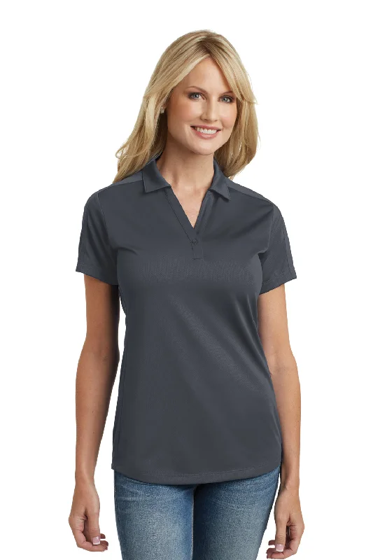 Exclusive Customization Port Authority Womens Moisture Wicking Short Sleeve Polo Shirt - Graphite Grey Exclusive Customization Port Authority Womens Moisture Wicking Short Sleeve Polo Shirt - Graphite Grey