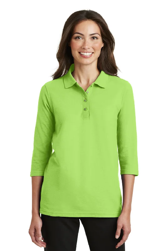 Fashion Must-have Port Authority Womens Silk Touch 3/4 Sleeve Polo Shirt - Lime Green - Closeout Fashion Must-have Port Authority Womens Silk Touch 3/4 Sleeve Polo Shirt - Lime Green - Closeout
