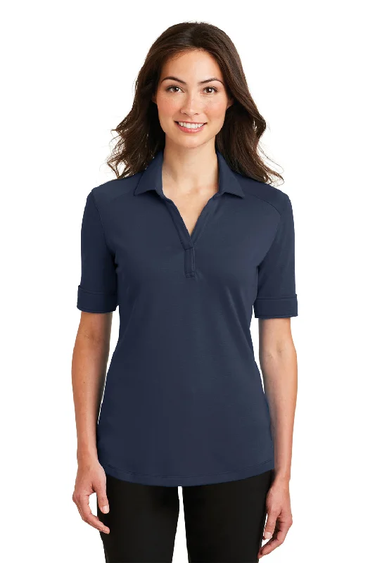 Trendy Comfort Port Authority Womens Silk Touch Performance Moisture Wicking Short Sleeve Polo Shirt - Navy Blue - Closeout Trendy Comfort Port Authority Womens Silk Touch Performance Moisture Wicking Short Sleeve Polo Shirt - Navy Blue - Closeout