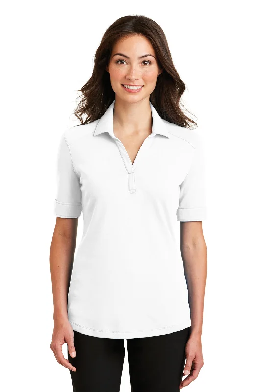 Lounge Wear Port Authority Womens Silk Touch Performance Moisture Wicking Short Sleeve Polo Shirt - White - Closeout Lounge Wear Port Authority Womens Silk Touch Performance Moisture Wicking Short Sleeve Polo Shirt - White - Closeout
