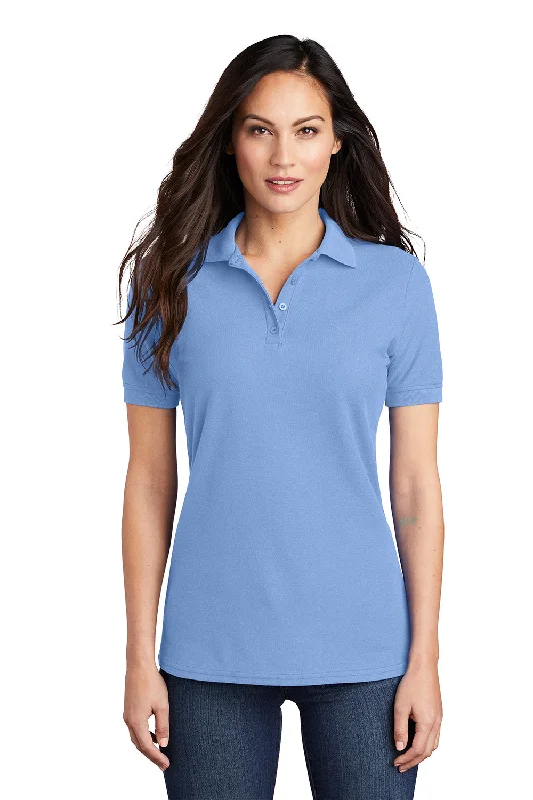 Chic Relaxation Port & Company Womens Core Stain Resistant Short Sleeve Polo Shirt - Light Blue Chic Relaxation Port & Company Womens Core Stain Resistant Short Sleeve Polo Shirt - Light Blue