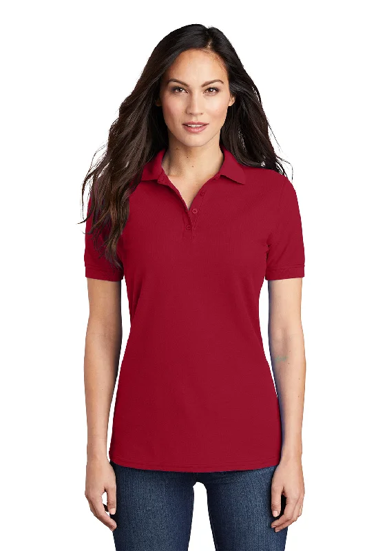 Relaxed Dresses Port & Company Womens Core Stain Resistant Short Sleeve Polo Shirt - Red