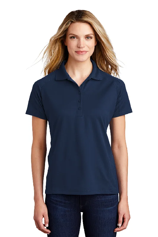 Sports Style Sport-Tek Womens Dri-Mesh Moisture Wicking Short Sleeve Polo Shirt - Navy Blue