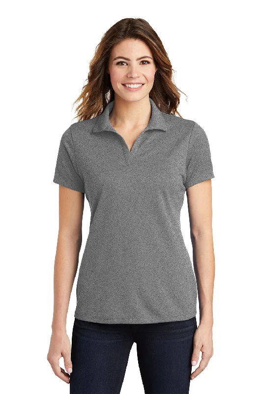 Soft Touch Sport-Tek Womens RacerMesh Moisture Wicking Short Sleeve Polo Shirt - Heather Grey