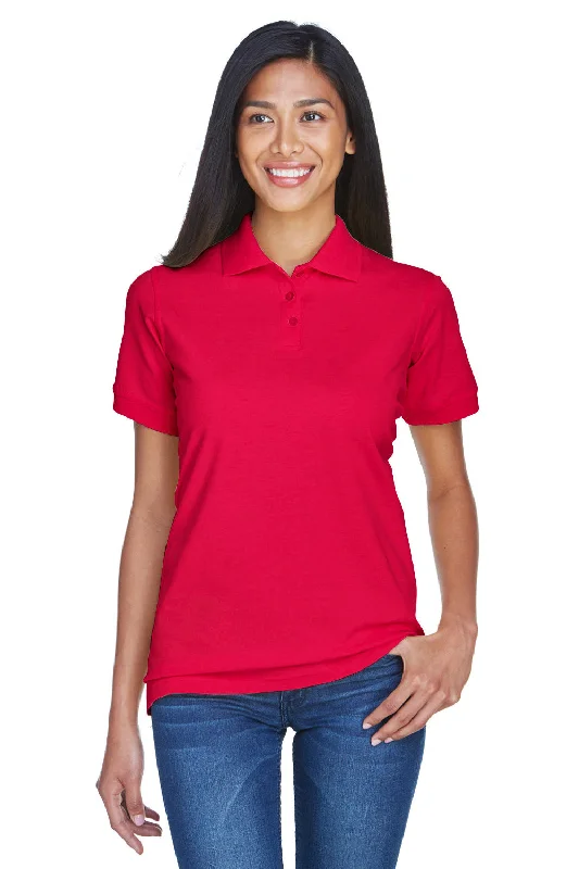 Energy Plan UltraClub Womens Classic Short Sleeve Polo Shirt - Red