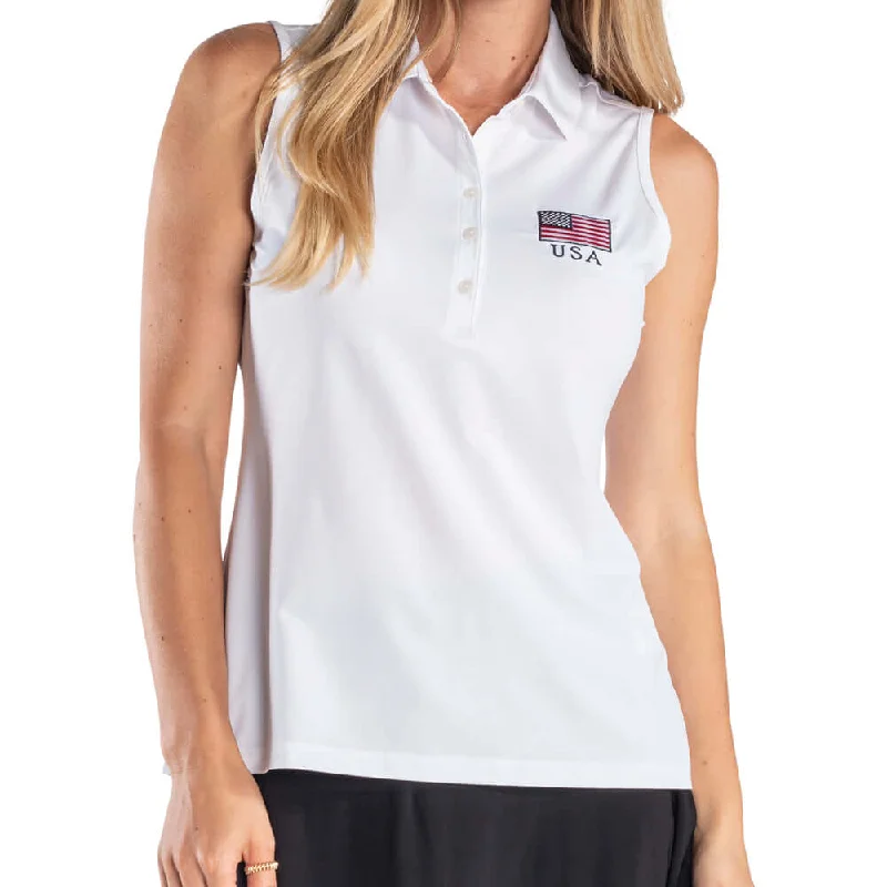 Women's  Greg Norman Sleeveless USA Polo